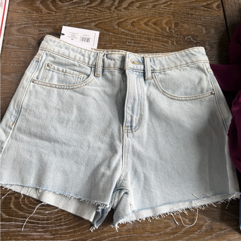 WeWoreWhat Blue Distressed Jean Shorts